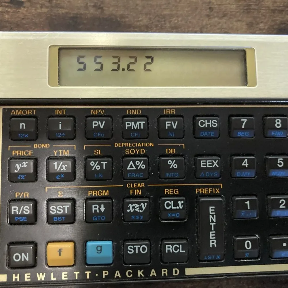 VINTAGE - HEWLETT PACKARD HP 12c Financial Calculator w/ Case Tested